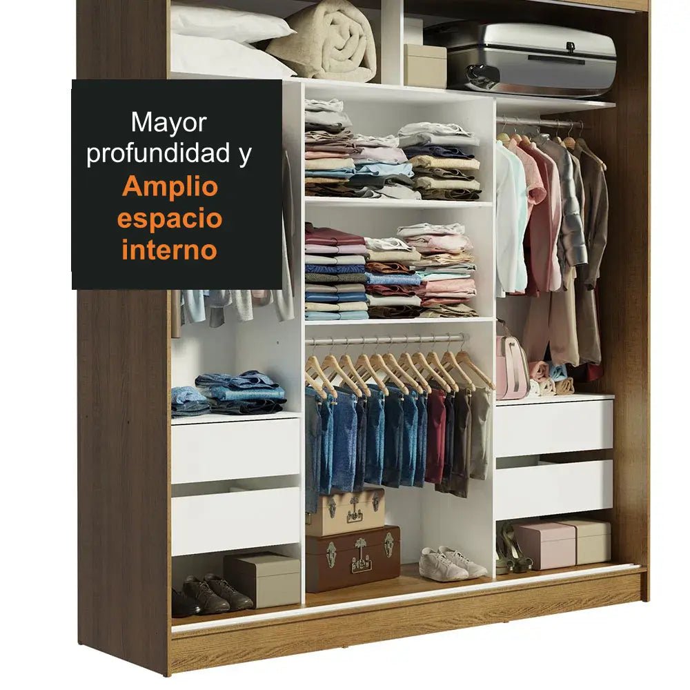 Ropero Matrimonial Reno Pareja 3 Puertas Corredizas con Espejo - Balton - 10957K1E