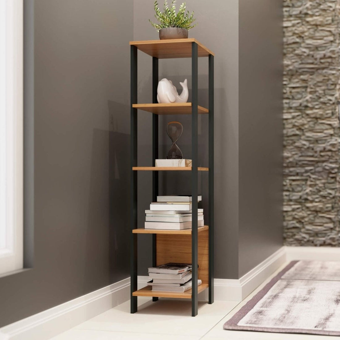 Torre con 5 Estantes Estilo Industrial 100% Mdf - Balton - F28JPF - F28JPF